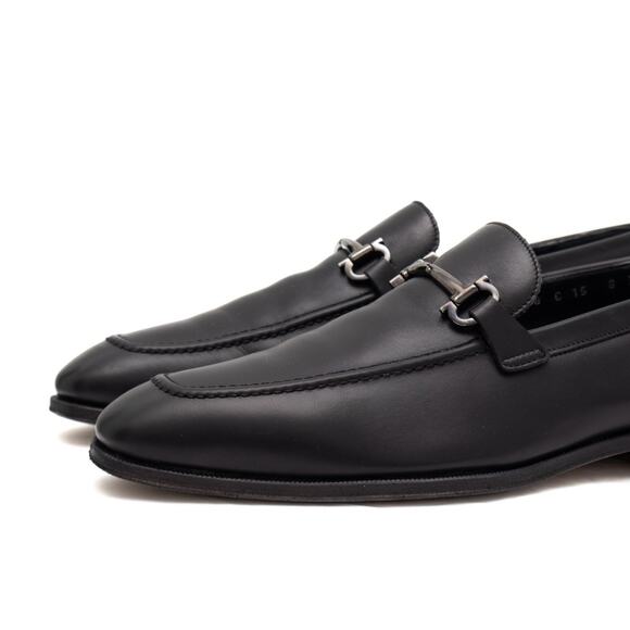 950$ Salvatore Ferragamo Fenice Gancini Ornament Black Leather Loafer US8 EEE main image 13